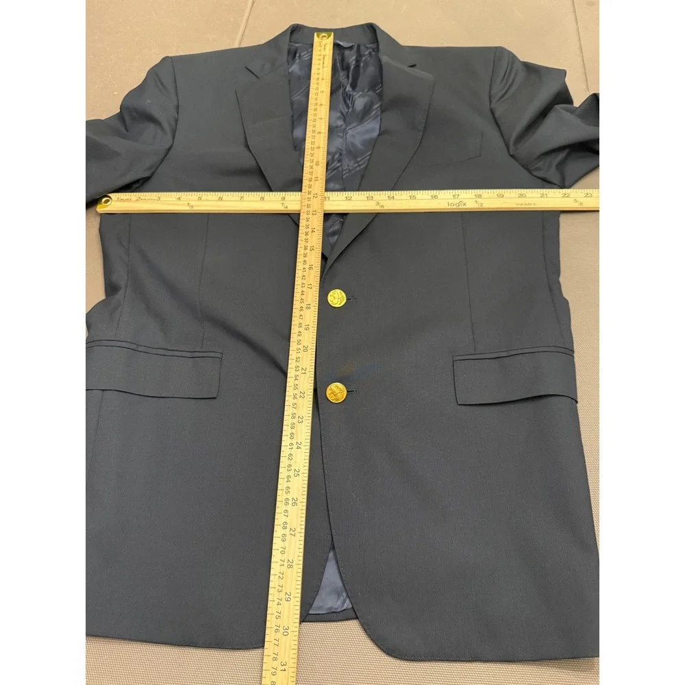 Brooks Brothers 1818 Regent Blazer Navy Wool 41R  Gold Button Sport Coat Mens